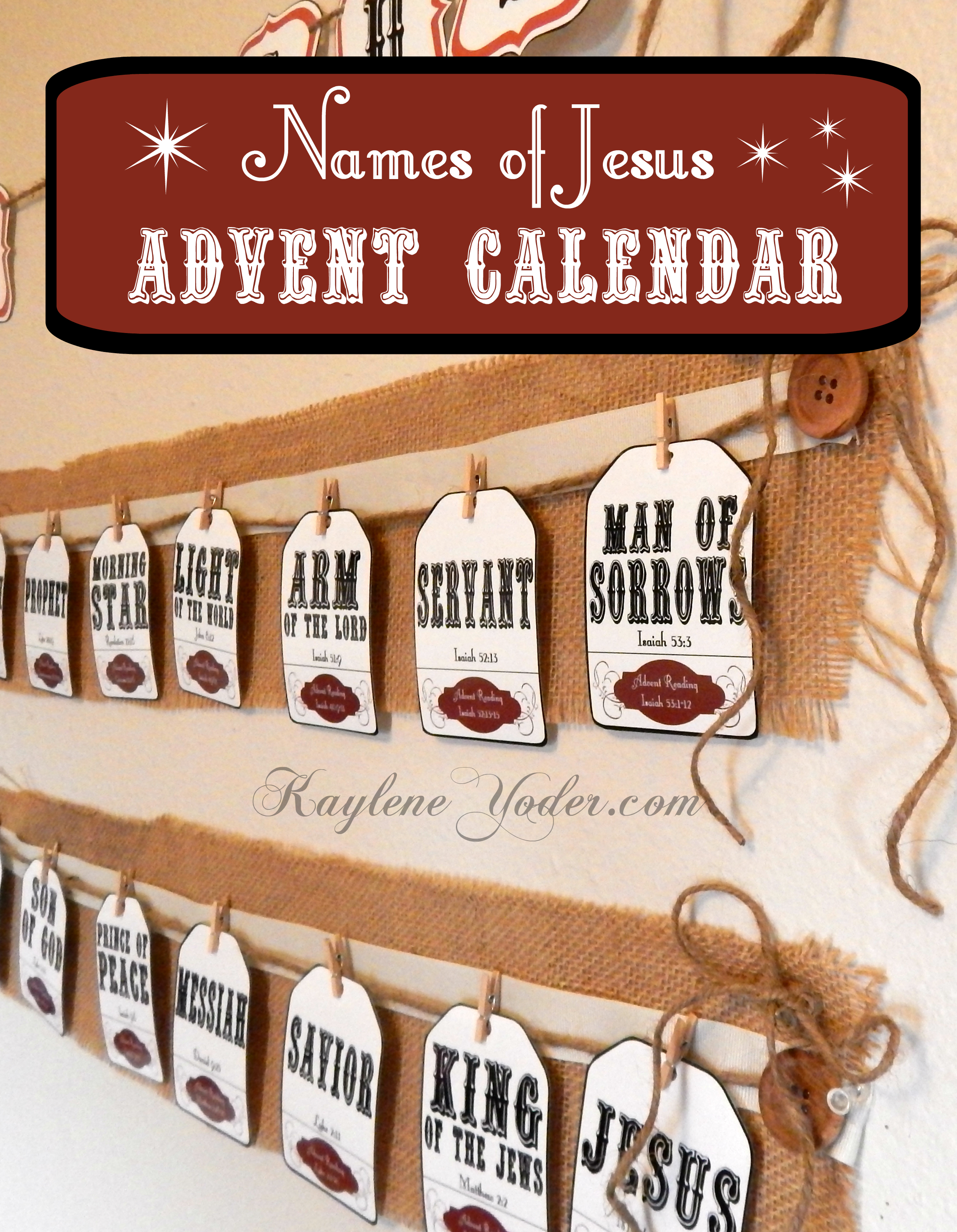 Names of Jesus Advent Calendar and Christmas Pack Kaylene Yoder
