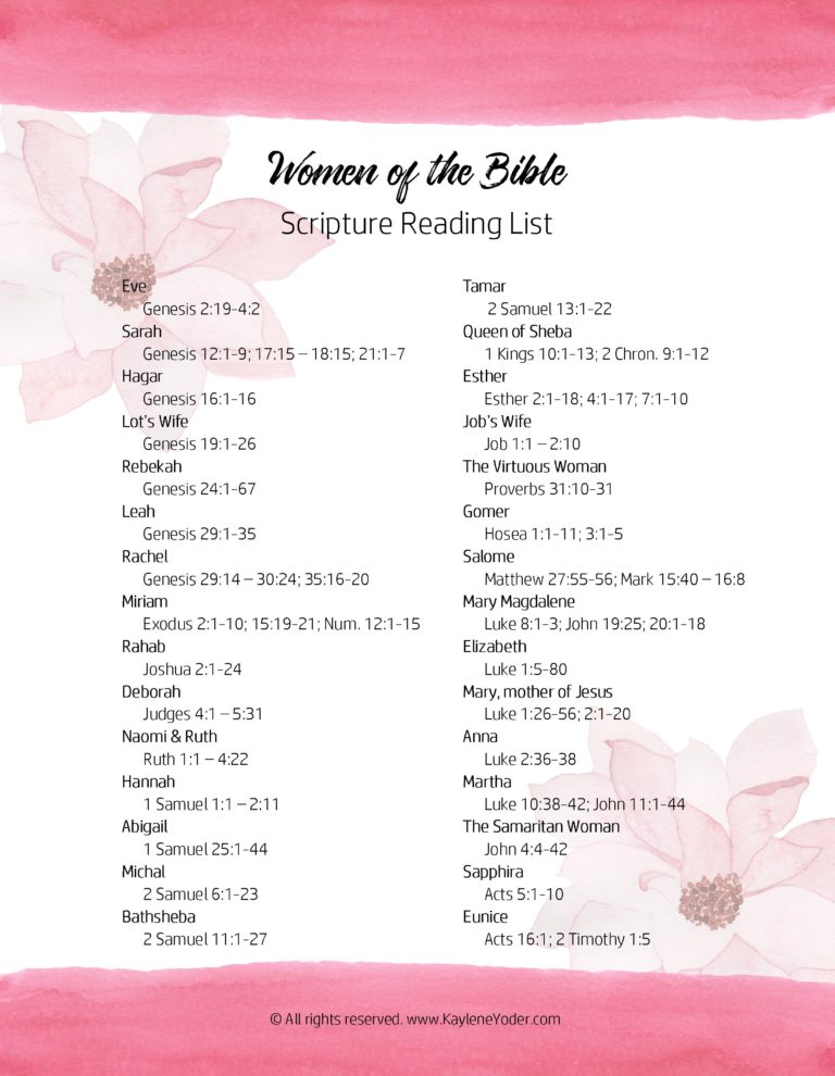 30 Day Women Of The Bible Scripture Study Kaylene Yoder