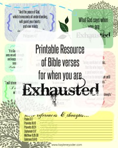 What God saays when you are Exhausted printable