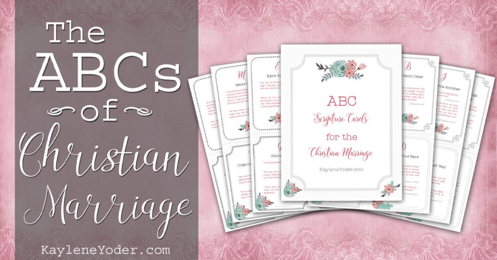 ABCs of Christian Marriage Scripture Cares are a collection of wisdom and biblical encouragement for husbands and wives.