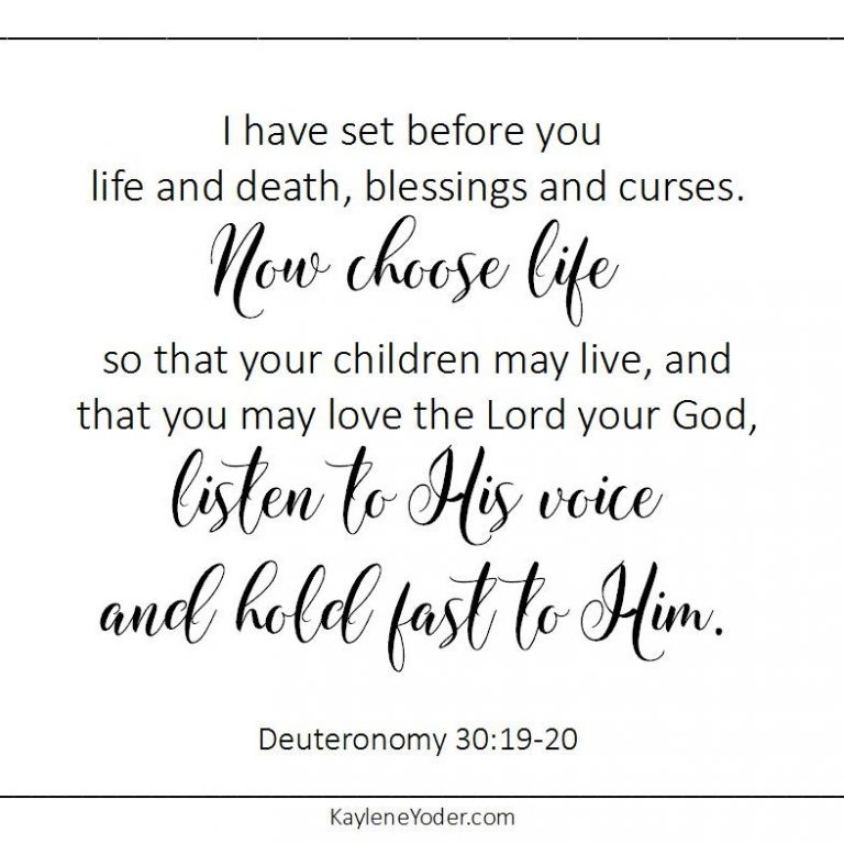 I have set before you life and death, blessings and curses. Now choose ...