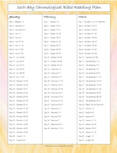 365-day Chronological Bible Reading Plan - Kaylene Yoder