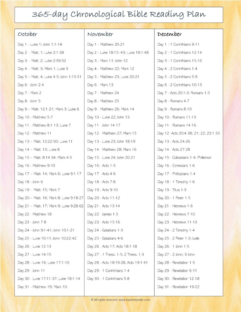 the daily bible in chronological order free download