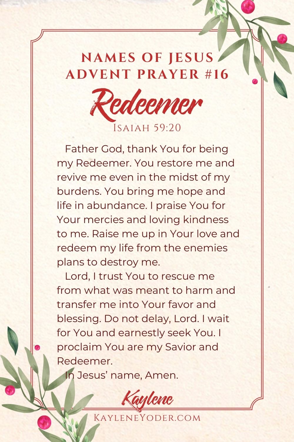 28 Names of Jesus Prayers for Advent (or Anytime!) - Kaylene Yoder