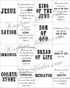 Names of Jesus Memory Game 1 with signature
